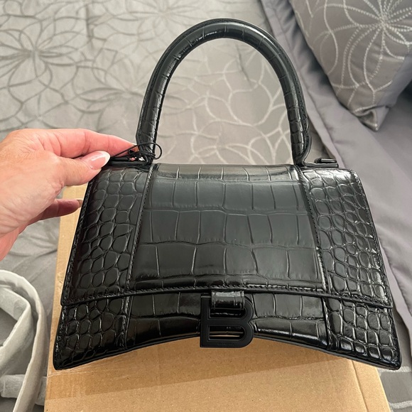 Balenciaga Hourglass Bag - 💯% AUTHENTIC‼️ BRAND NEW w/ TAGS‼️ SMALL BLACK/BLACK - Picture 7 of 17